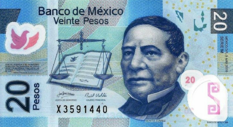 billete de 20 pesos mexicanos